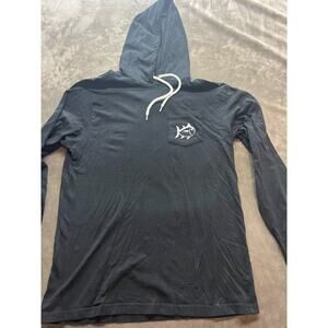 Southern Tide Hoodie Mens S Black Pullover Shirt‎ Lightweight Fish Logo Cotton